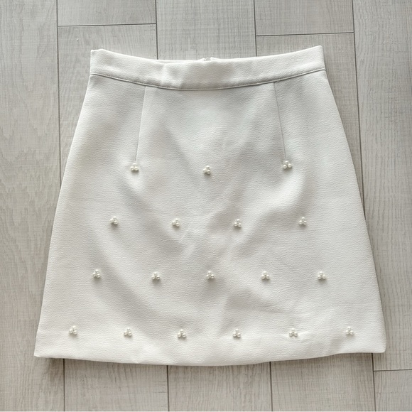 forme Dresses & Skirts - White skirt with pearl beading
